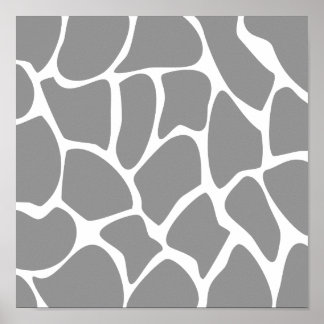 Affiches Motif d'impression de girafe en gris.