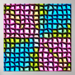 Affiches Motif en mosaïque brillante