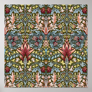 Affiches Motif floral à tête de serpent de William Morris