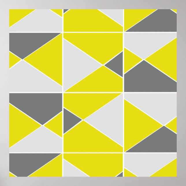Affiches Motif géométrique gris jaune (Devant)