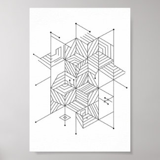Affiches motif géométrique noir et blanc