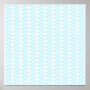 Affiches Motif Pastel Blue Zigzag inspiré du Tricot.