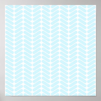 Affiches Motif Pastel Blue Zigzag inspiré du Tricot.