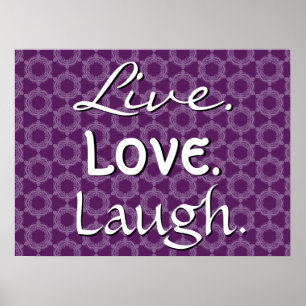 Affiches Motif pourpre 012 de rire vivant d'amour rétro