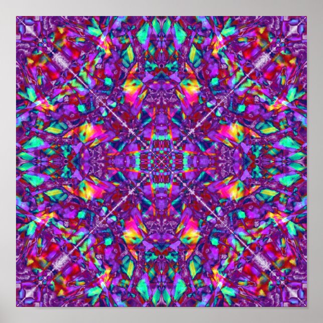 Affiches Motif Purple Mandala Hippie (Devant)