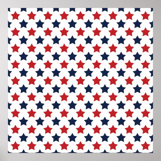 Affiches Motif Red, White et Blue Stars (Devant)