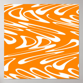 Affiches Motif rétro orange et blanc.
