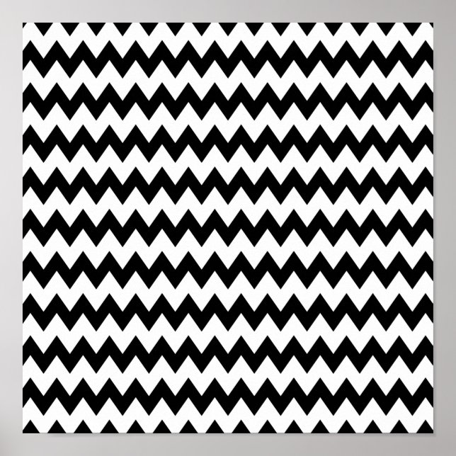 Affiches Motif Zigzag noir et blanc (Devant)