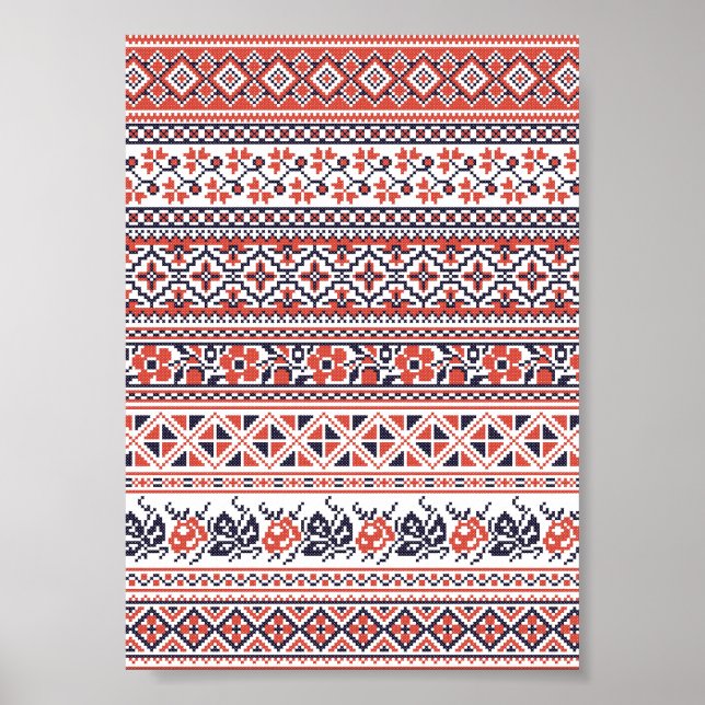 Affiches Motifs de conception de point de croix (Devant)