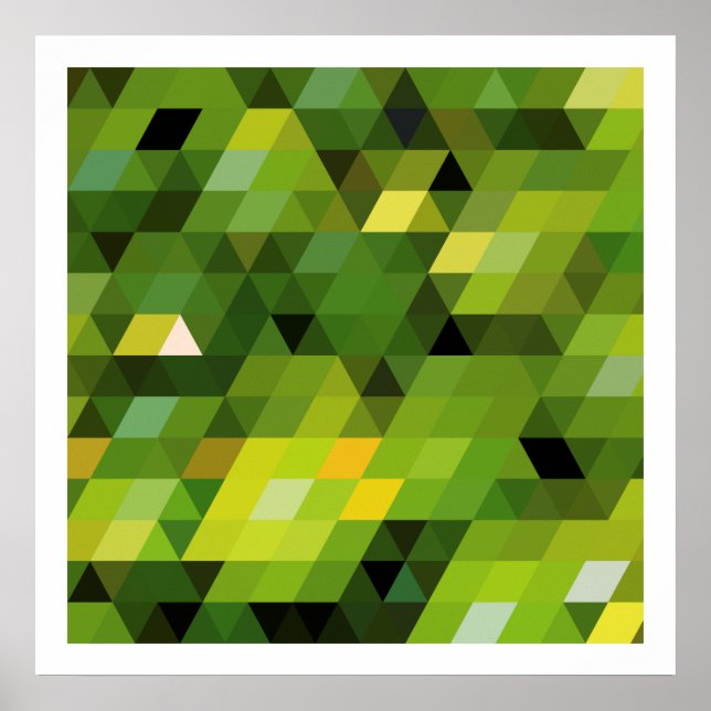 Affiches Motifs géométriques | Triangles verts (Devant)