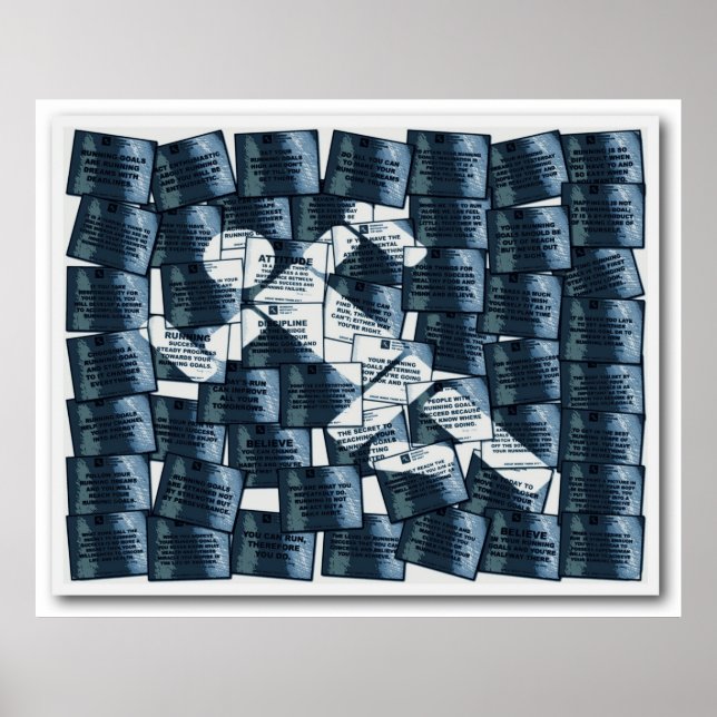 Affiches Motivation de course extrême Posterisée en bleu (Devant)