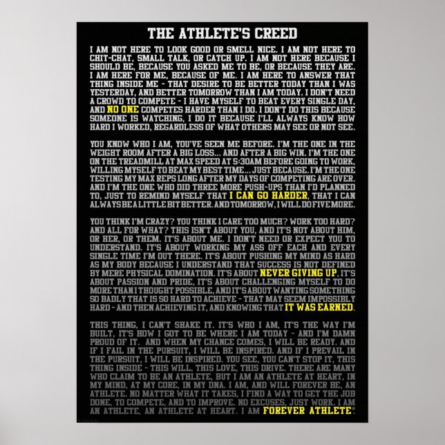 Affiches Motivation de l'entraînement (Devant)