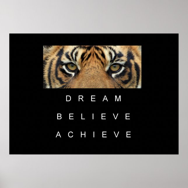 Affiches motivation de réussite tigre (Devant)