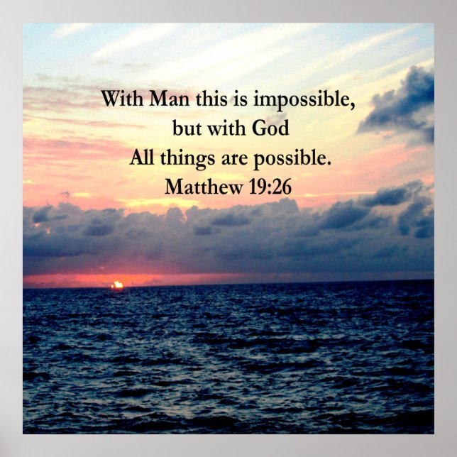 AFFICHES MOTIVATION DE SLEVER MATTHEW 19:26 PHOTO DESIGN (Devant)