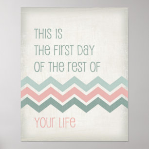 Affiches Motivation vie citation art typographie Chevron
