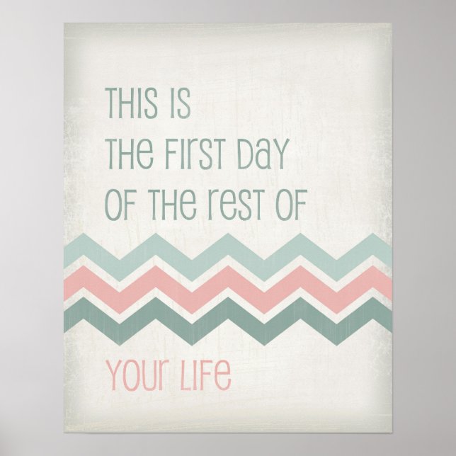 Affiches Motivation vie citation art typographie Chevron (Devant)