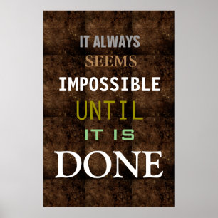 Affiches Motivational Possibilité Citation Couleur Brown