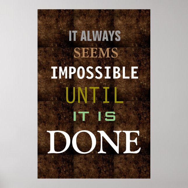 Affiches Motivational Possibilité Citation Couleur Brown (Devant)