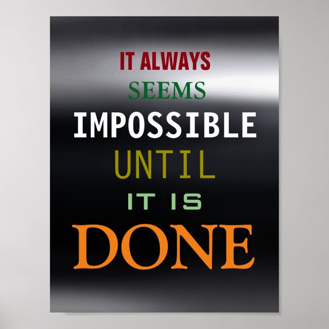 Affiches Motivational Possibilité Citation gris foncé Poste (Devant)