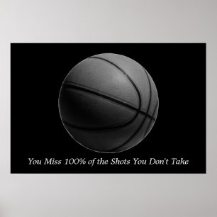 Affiches Motivational Quote Basketball Black & White