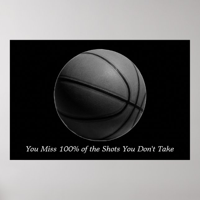Affiches Motivational Quote Basketball Black & White (Devant)