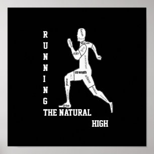 Affiches Motivational Words, Running - the Natural High