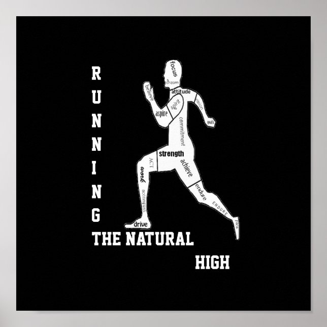 Affiches Motivational Words, Running - the Natural High (Devant)