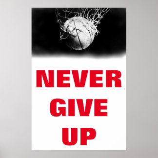 Affiches Motivationnel Ne Jamais Abandonner Basketball Styl