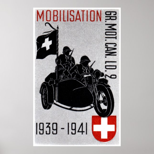 Affiches Moto Recon Suisse 2ème guerre mondiale (Devant)