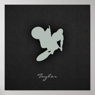 Affiches Motocross gris cendré