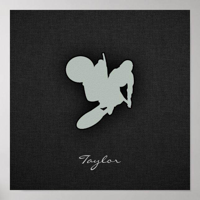 Affiches Motocross gris cendré (Devant)