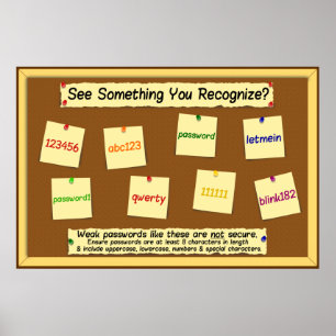 Affiches Mots de passe Information Security Awareness Poste