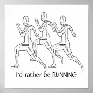 Affiches Mots Motivationnels, Je Préférerais courir