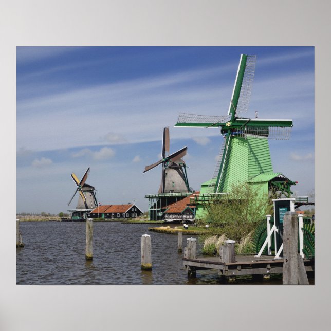 Affiches Moulin à vent, Zaanse Schans, Hollande, Pays-Bas 2 (Devant)