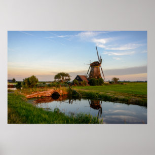 Affiches Moulin à vin à la campagne en Hollande grand poste