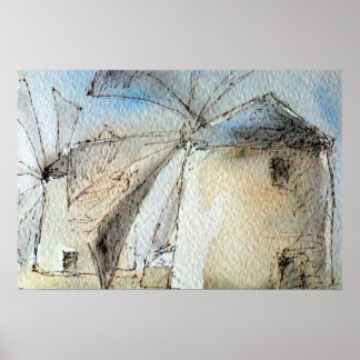 Affiches Moulins à vent grecs