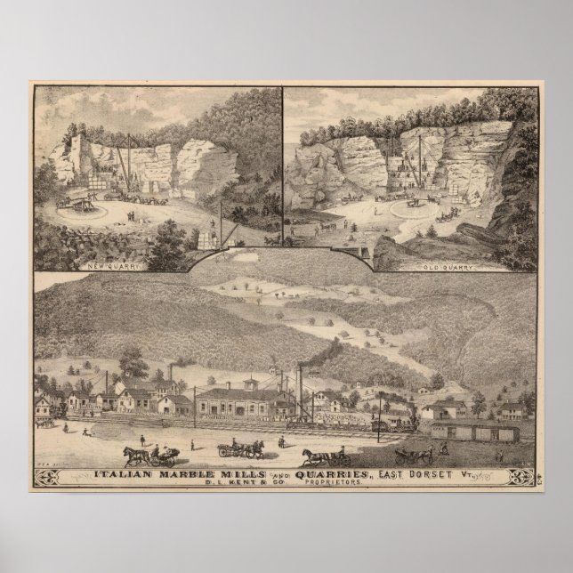 Affiches Moulins et carrières de marbre italiens (Devant)