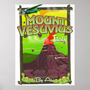 Affiches Mount Vesuvius Italian cartoon volcano