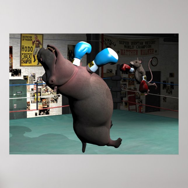 Affiches Mouse Beats Hippo KO (Devant)