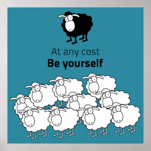 Affiches mouton noir et blanc