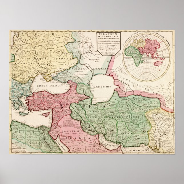 Affiches Moyen-OrientCarte panoramiqueMoyen-Orient (Devant)