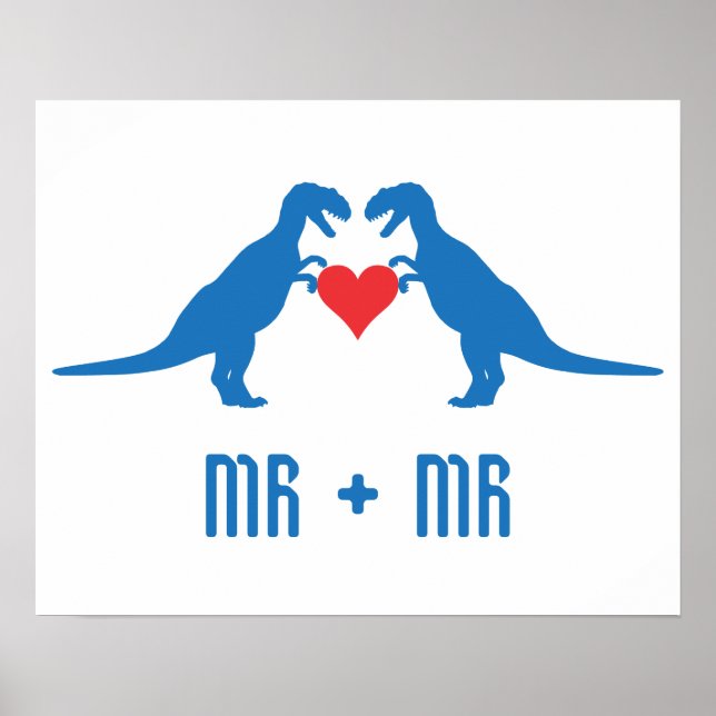 Affiches Mr+Mr - L'amour est l'amour Dinosaures (Devant)