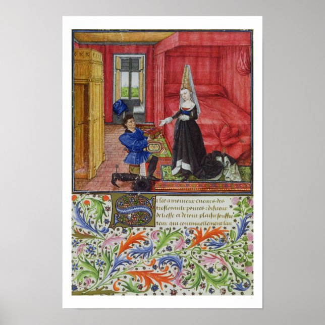 Affiches Ms 2617 Le scribe dédicace La Teseida à un unk (Devant)