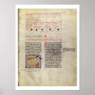 Affiches Ms Latin 7272 fol.112 Page de calendrier illuminée