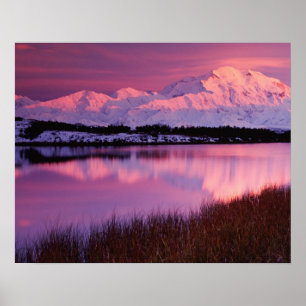 Affiches Mt. Denali au coucher du soleil depuis Reflection 
