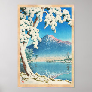 Affiches Mt. Fuji après la neige scène de shin hanga de Has