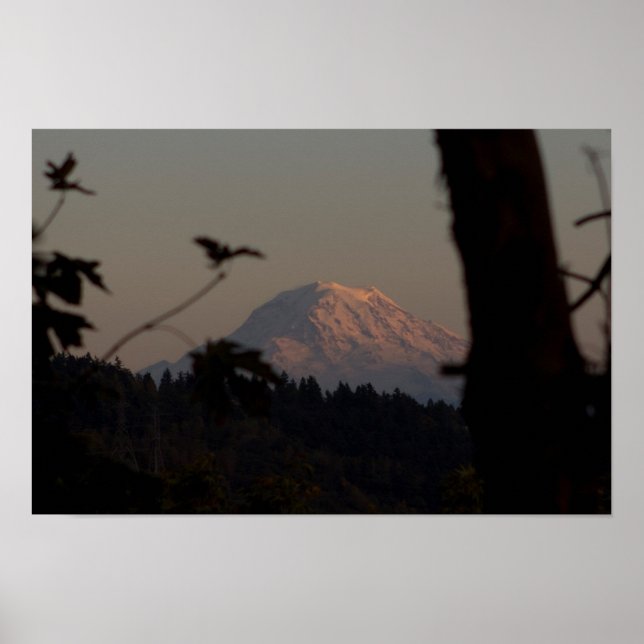 Affiches Mt Rainier Sunset, Tacoma, WA (Devant)