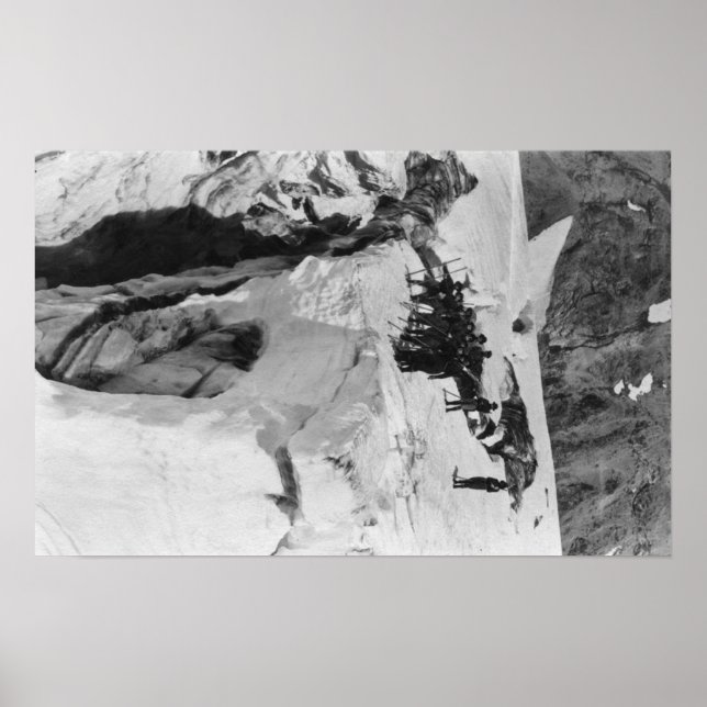 Affiches Mt Rainier, WA Nisqually Glacier Climbers (Devant)