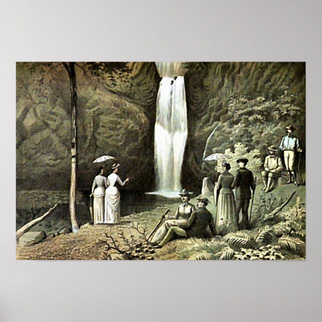 Affiches Multnomah Falls Corbett Oregon Edwardian Wall Art (Devant)