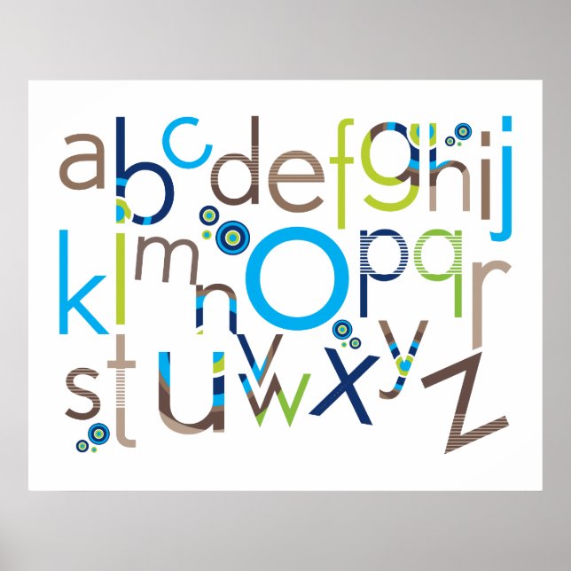 Affiches MUR ART :: TYPOGRAPHIE - alphabet tendance 3 (Devant)